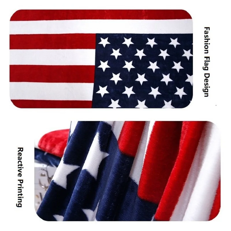 Оптовая продажа британский и американский флаг плед одеяла для кровати тонкий