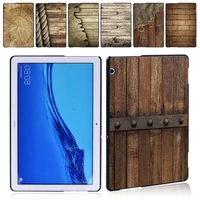 wood series casual tablet hard shell case for huawei mediapad t5 10 10 1 inch high quality durable plastic back coverstylus