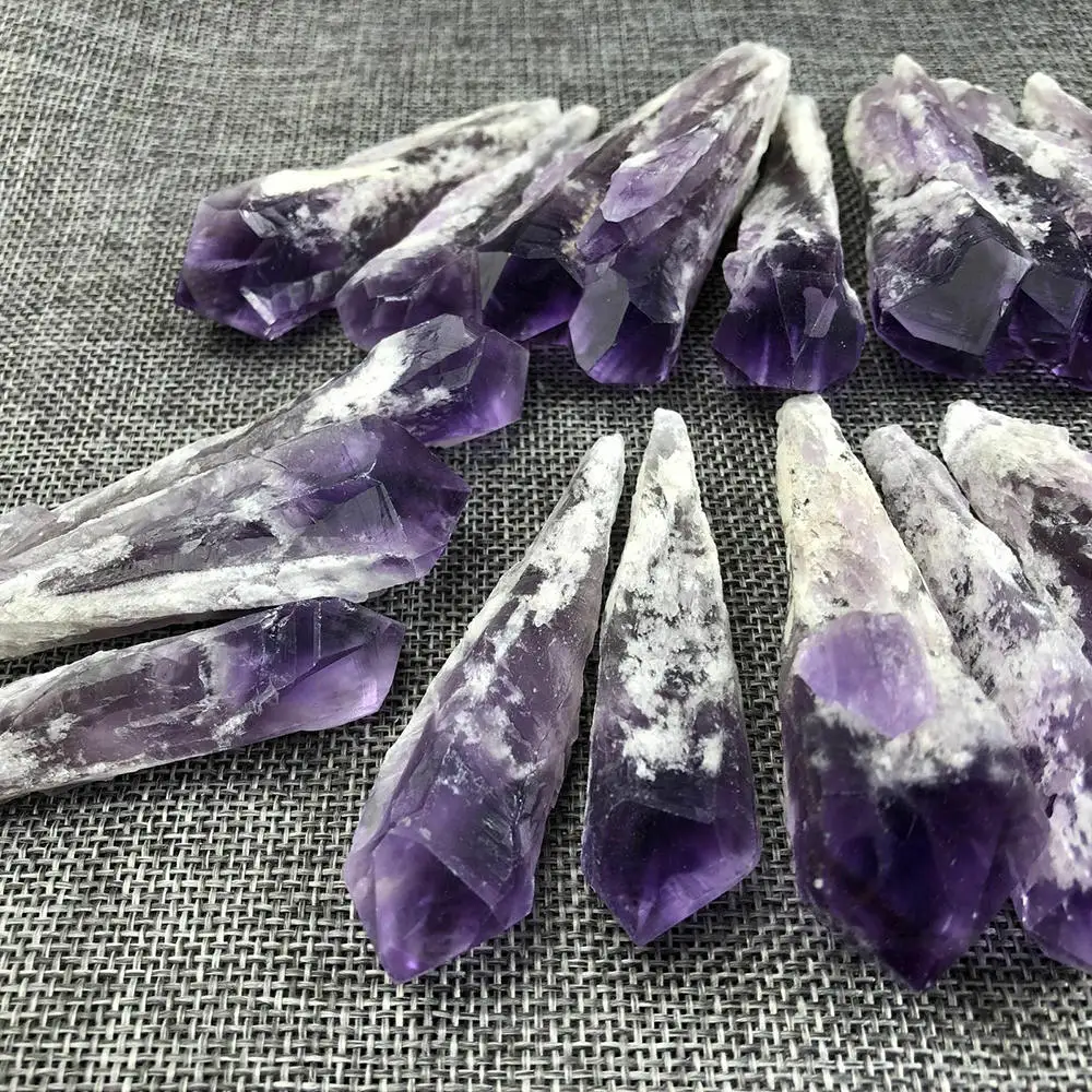 

50g Natural Amethyst Quartz Cluster Crystal Wand Point Healing Natural Stone Lucky Minerals Home Decoration Gift