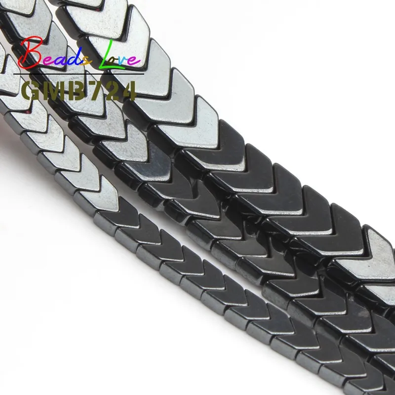 Черные гематитовые бусины из натурального камня v образный вырез свободные