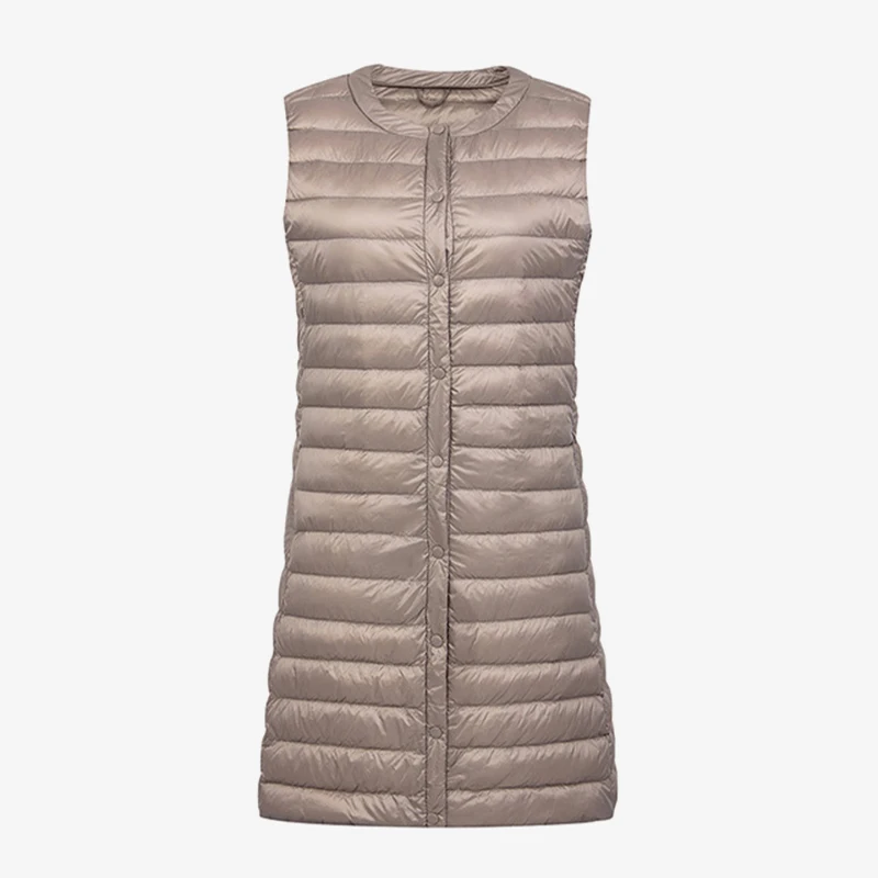

Women Ultra Light Down Vest Nice Autumn Winter Slim Long Waistcoat Jacket Female Sleeveless Warm Down Coat Vests Dropshipping