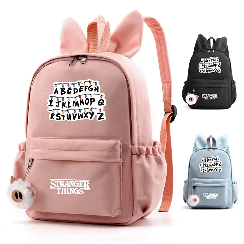 Mochila странные вещи рюкзаки для девочек повседневная школьная Студенческая милая сумка на плечо с буквами женские дорожные сумки большой емкости