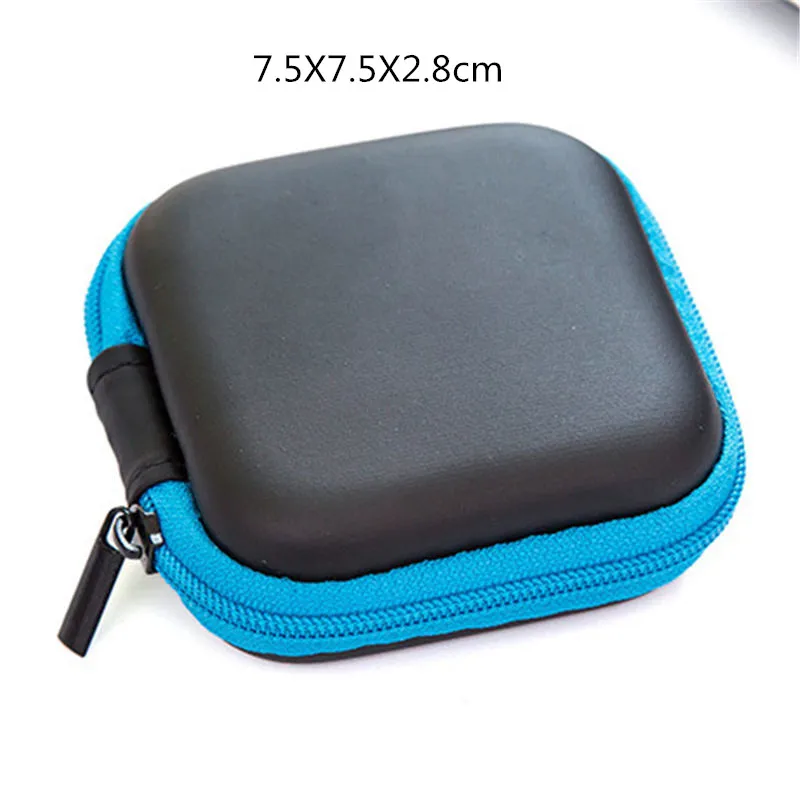 Blue-7.5X7.5X2.8cm Органайзер проводов для наушников коробка для передачи данных кабель коробка для хранения Чехол Контейнер для монет наушники защитное зарядное устройство коробка для карт Чехол Контейнер - Цвет: Blue-7.5X7.5X2.8cm