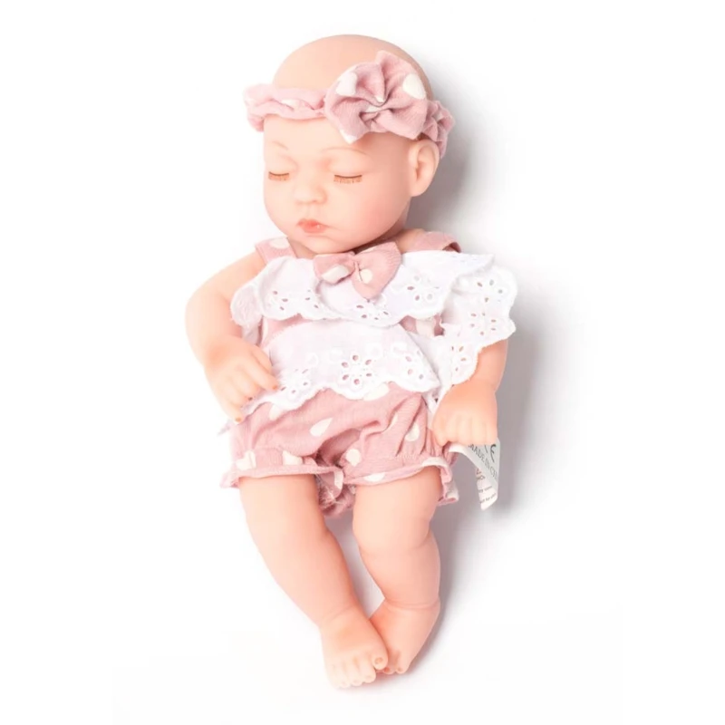 

25cm Lovely Simulation Dolls Vinyl Open/Close Eyes Rebirth Doll with Clothes 54DA
