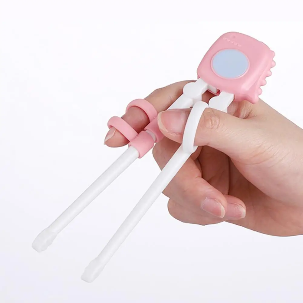 Palillos de beb&eacute; ergon&oacute;micos con mango, utensilios de limpieza f&aacute;cil para principiantes, palillos chinos auxiliares para ni&ntilde;os, 1 par-4