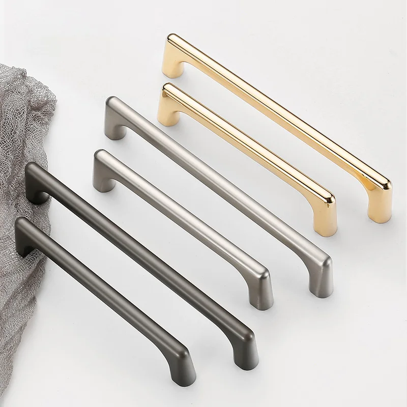 Современные Простые мебельные ручки черные золотые кухонные шкафов и дверные