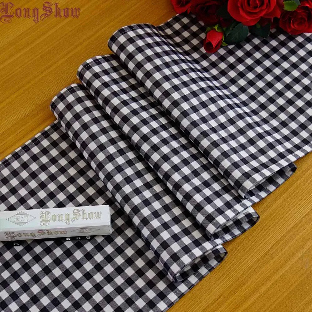 W63 black plaid LongShow новейший элегантный 33x140 см мягкий красочный с принтом волны плюшевый скатерть - Цвет: W63 black plaid