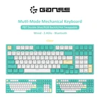 Здравствуйте, GANSS, глазурь, многорежимная RGB-клавиатура с подсветкой, механическая клавиатура, горячая переключение, клавиатура с клавишами клавиатуры, 87 98 108 клавиш, двойной выстрел