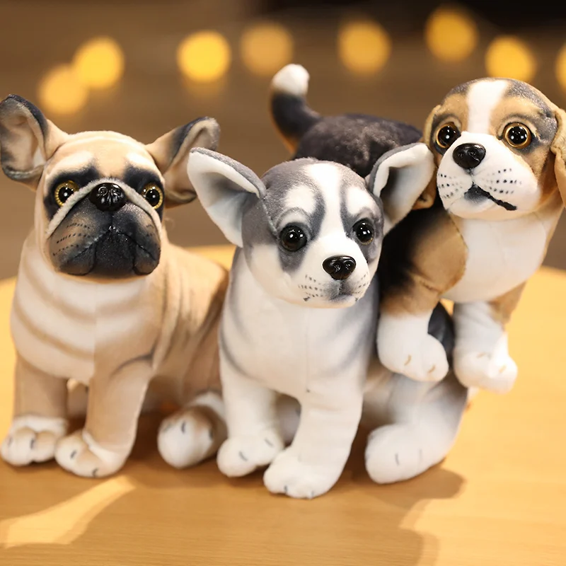 

6 Kinds Simulation Dogs Plush Pug Toys Lifelike Husky Doll Soft Stuffed Animal Bulldog Plush Pillow Soft Cartoon Dolls Kids Gift