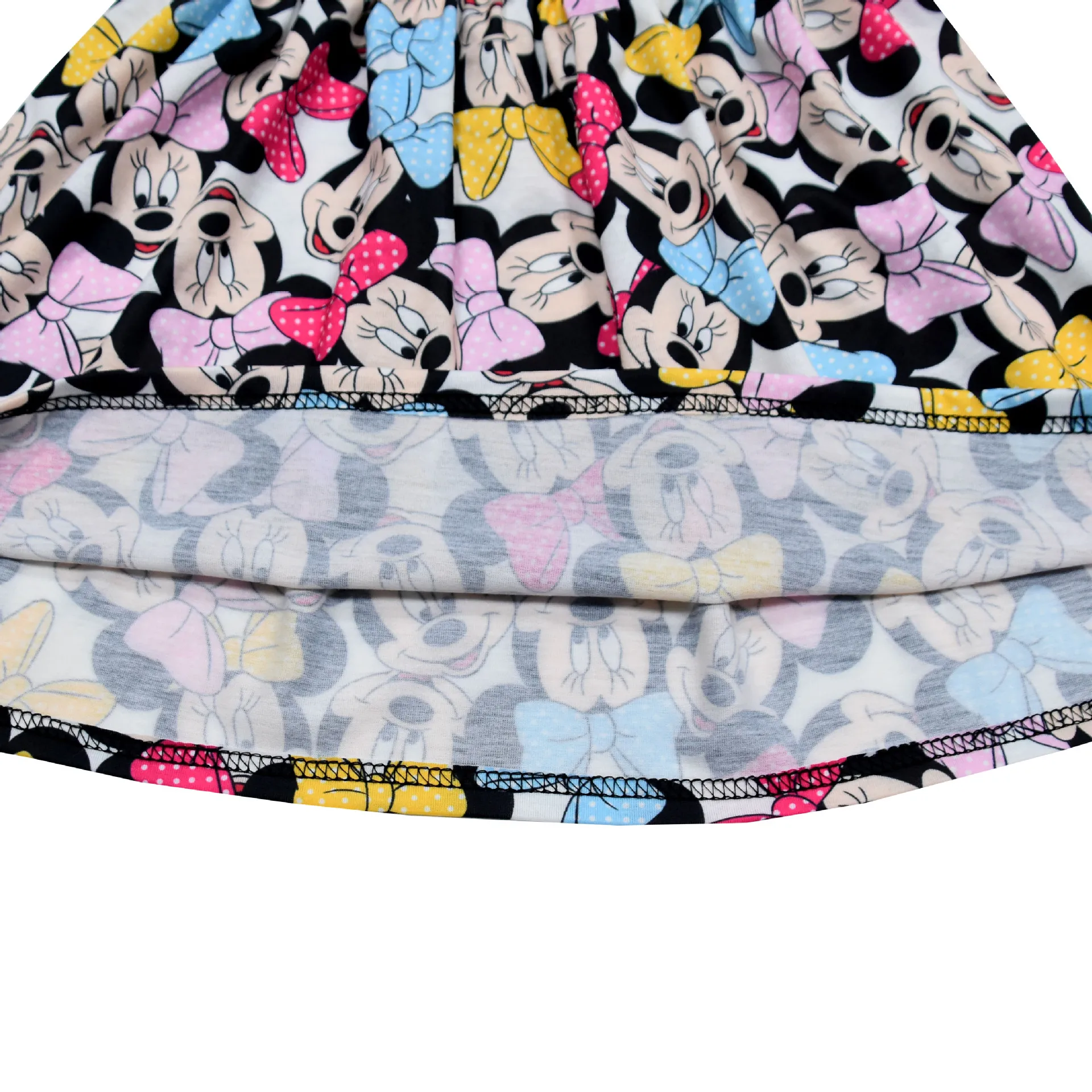 Детское платье с Минни для девочек летнее из молочного шелка жемчужинами