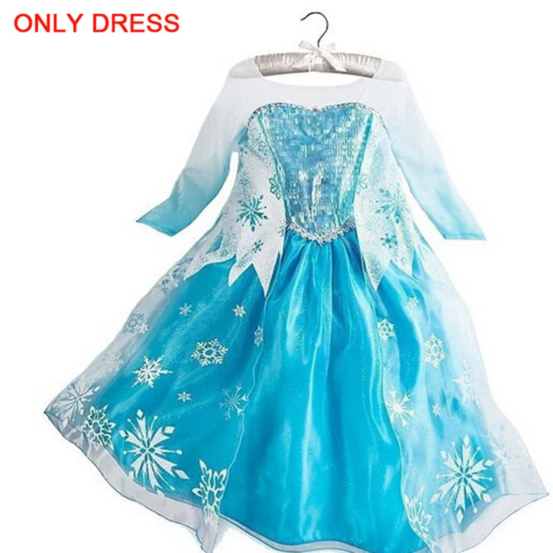 2020 Elsa Dress kids Dresses for Girls Princess Dess Anna Cosplay Snow Queen Party Clothing Vestidos | Детская одежда и обувь