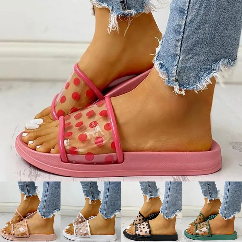 

2021 Summer Flip Flops Slippers Women Shoes Transparent Soft Sandals Girls Ladies Comfortable Beach Slide Sandals Spot Fashion