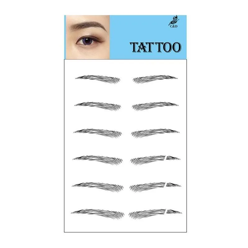 

Ecological Imitation 6D Eyebrow Stickers Waterproof Disposable Water Transfer Tattoo Sticker Long Lasting Natural Fake Eyebrow