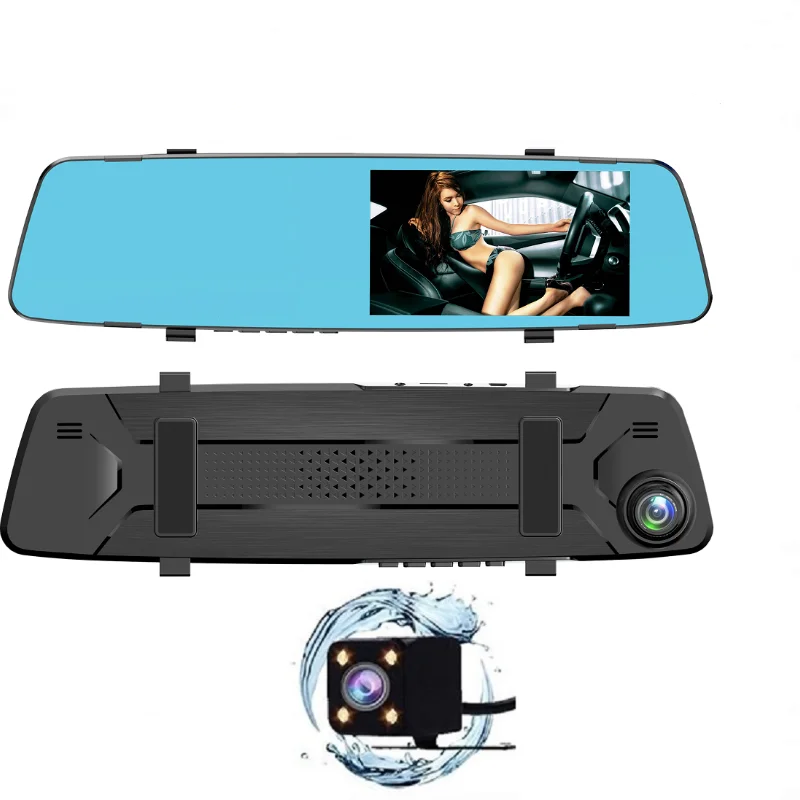 Автомобильный видеорегистратор FHD 1080P 4 5 дюйма зеркальная камера с двойным