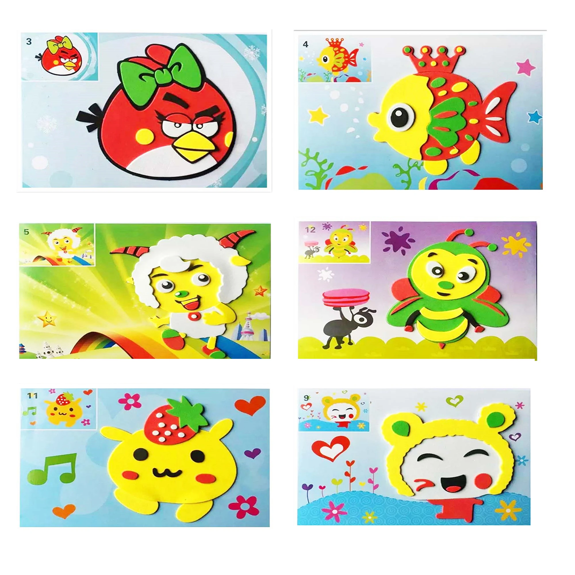 6 шт. детские наклейки Пазлы ручной работы|Наклейки для творчества| |