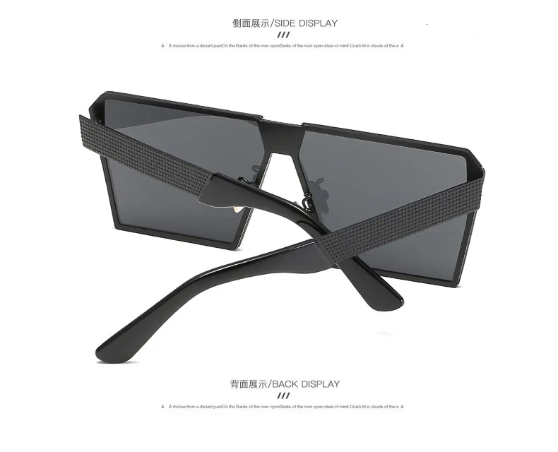 Крутые квадратные очки в стиле хип-хоп, фиолетовые прозрачные солнцезащитные очки для мужчин и женщин, зеркальные солнцезащитные очки, женские плоские прозрачные очки большого размера