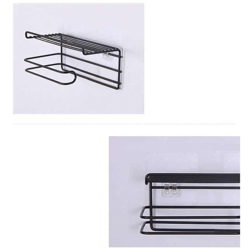 

Bathroom Towels Storage Rack Makeup Cosmetic Storage Shelf Ir on Toilet Roll Paper Holder Kitchen Tools Organizer Black