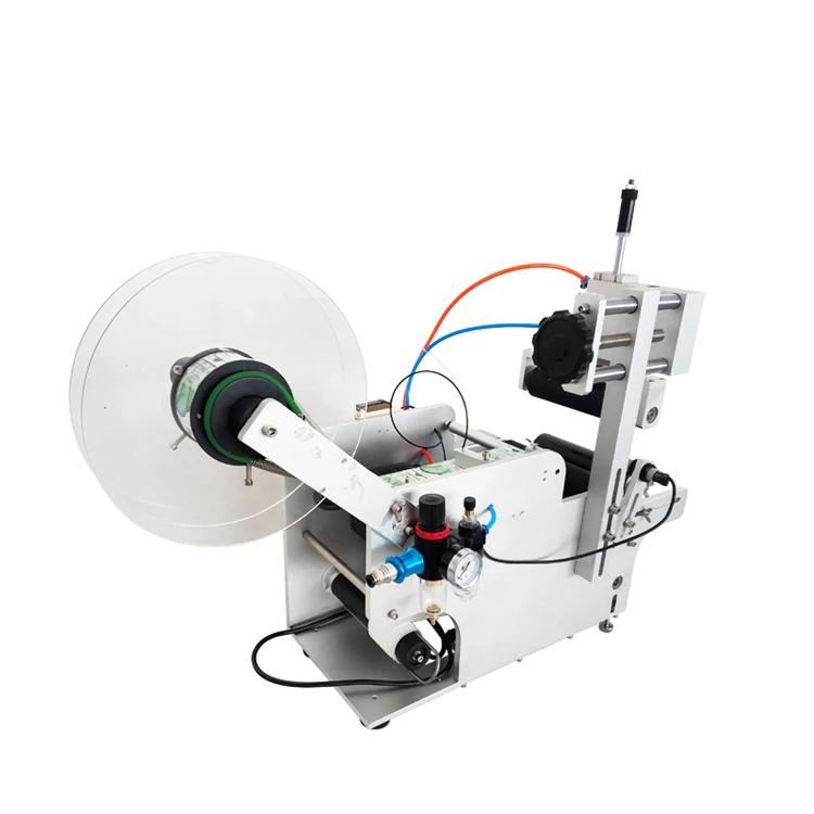 

Semi automatic desktop round bottle pet bottle glass bottle labeling machine