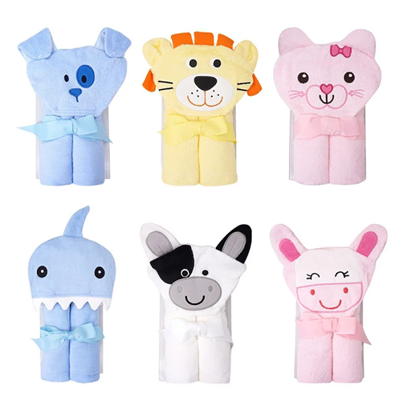 

Детское хлопковое банное полотенце с капюшоном для младенцев, высококачественное детское банное белье для малышей, детский банный халат с ...