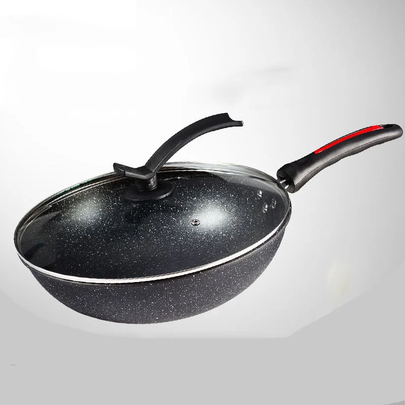 Вок с антипригарным покрытием Плита дома Пособия по кулинарии плоской подошвой и