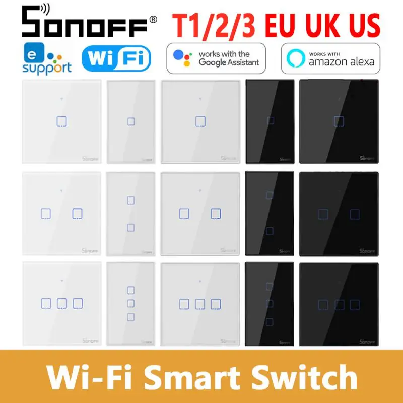 Настенный светильник ель Sonoff T0 T1 T2 T3 TX с поддержкой Wi Fi сенсорным управлением