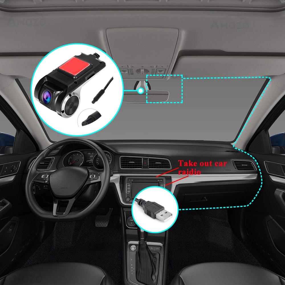 Автомобильный видеорегистратор с USB портом на Android ADAS водительский Регистратор
