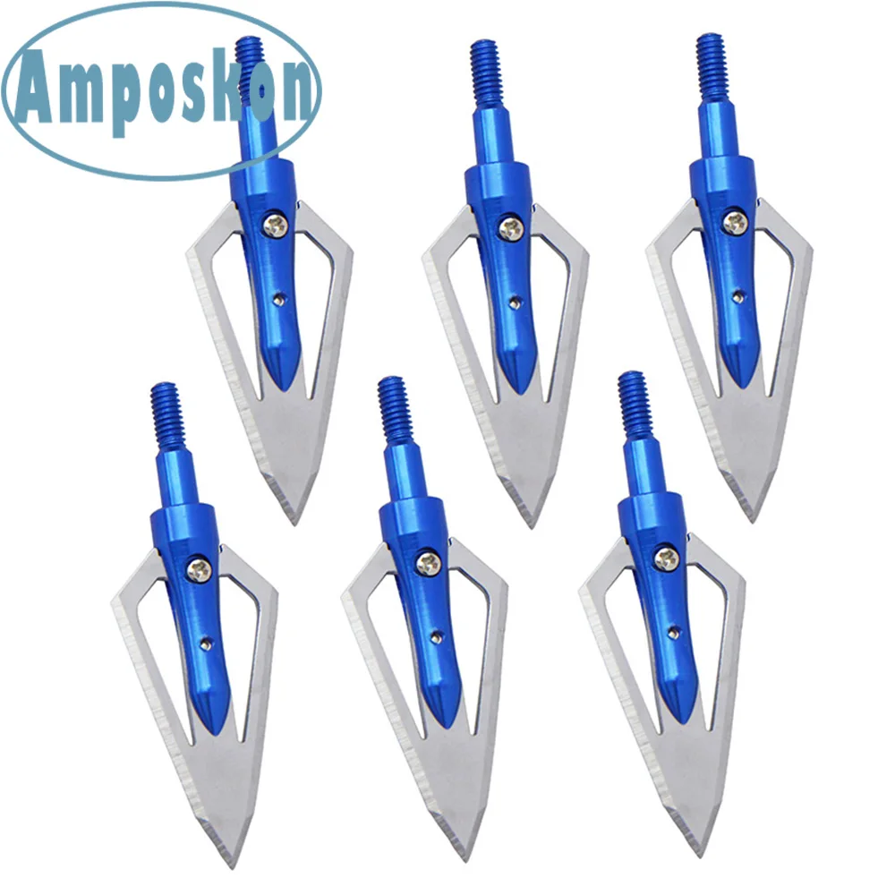 6 шт. новые головки стрел с фиксированным лезвием для охоты 100 дюйма 2 лезвия