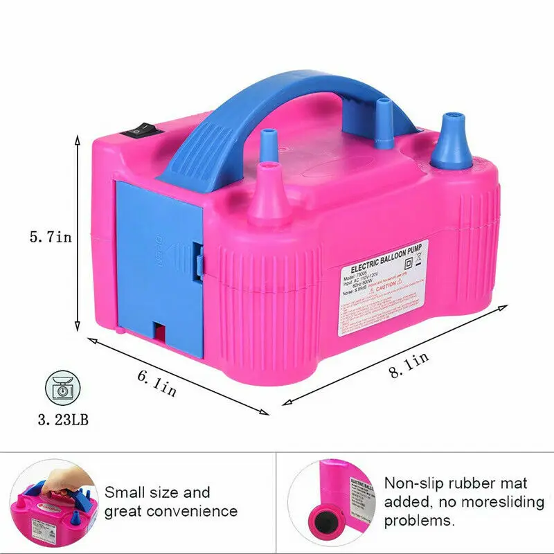 

Portable Electric Balloon Inflator Pump EU/US /UK Plug Double Hole Nozzle Air Compressor Inflatable Electric Balloon Air Blower