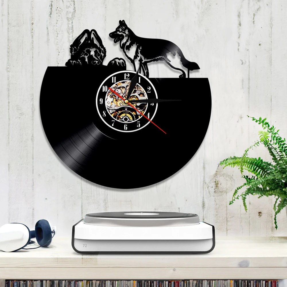 Немецкое овчарье художественное украшение часы 3D настенные с животными