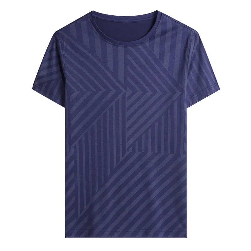 

quality Mulberry Silk Summer High Printed Casual Mens Short-sleeved T-shirt Men Crew Neck Handsome Trend t shirt