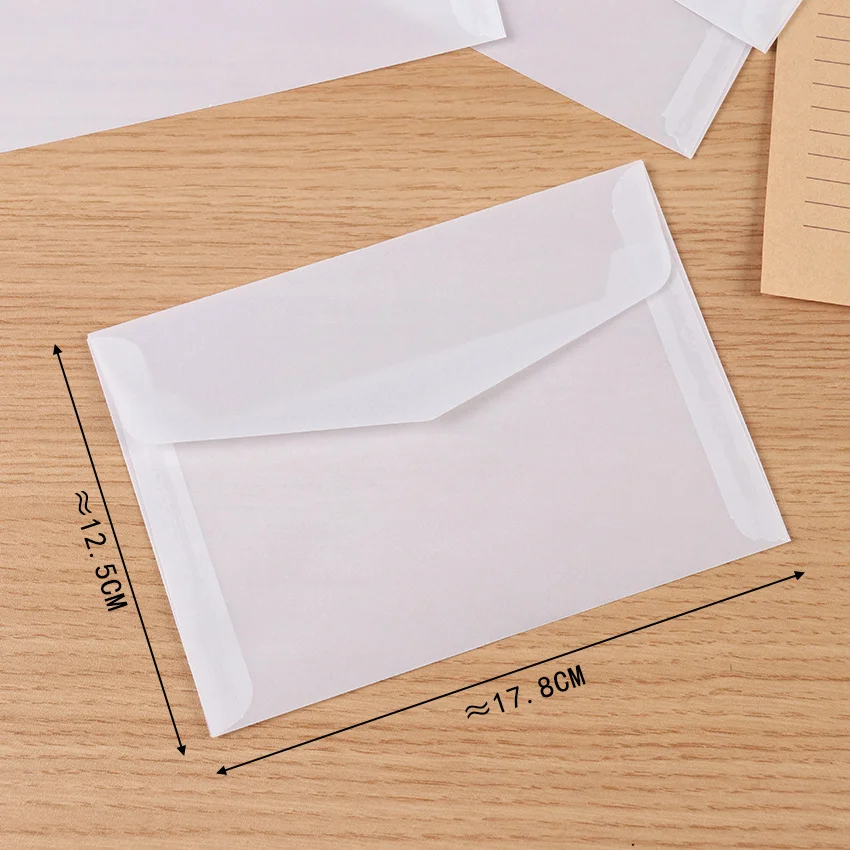 

10PCS/Lot Semi-transparent Sulfuric Acid Paper Envelopes For DIY Postcard Card Storage Wedding Invitation Gift Packing