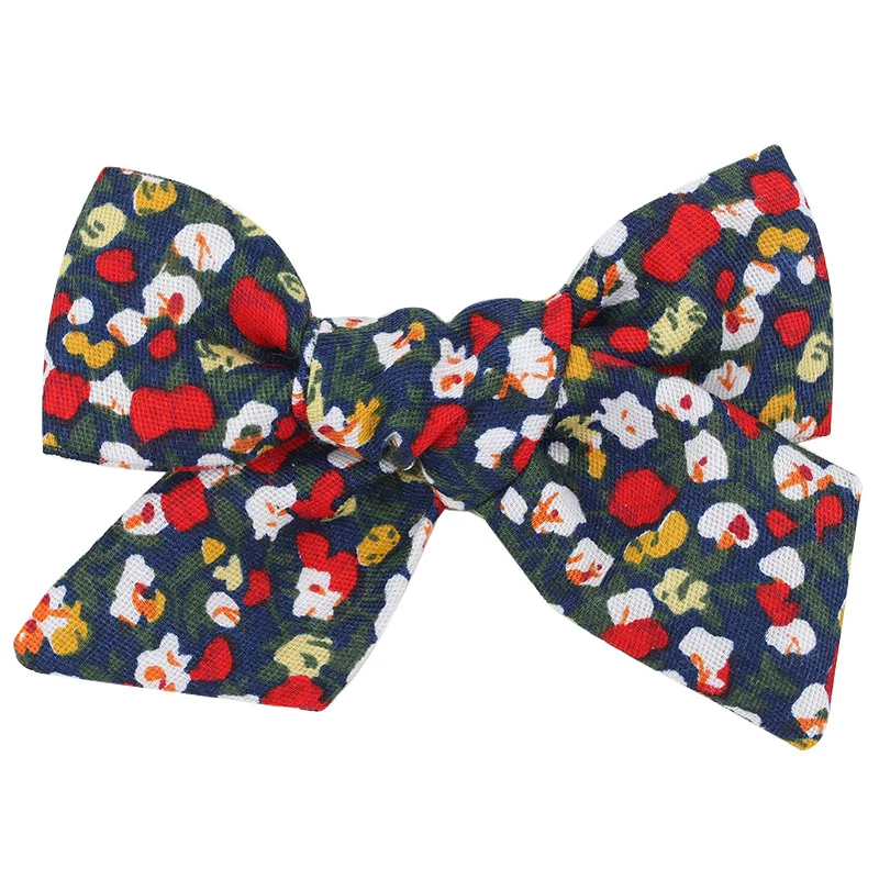 

2021 Floral Printing Big Bow Hair Clip for Kids Girls Sweet Hair Barrette Hairpins Fashion Hairclip Children Hair Accessories