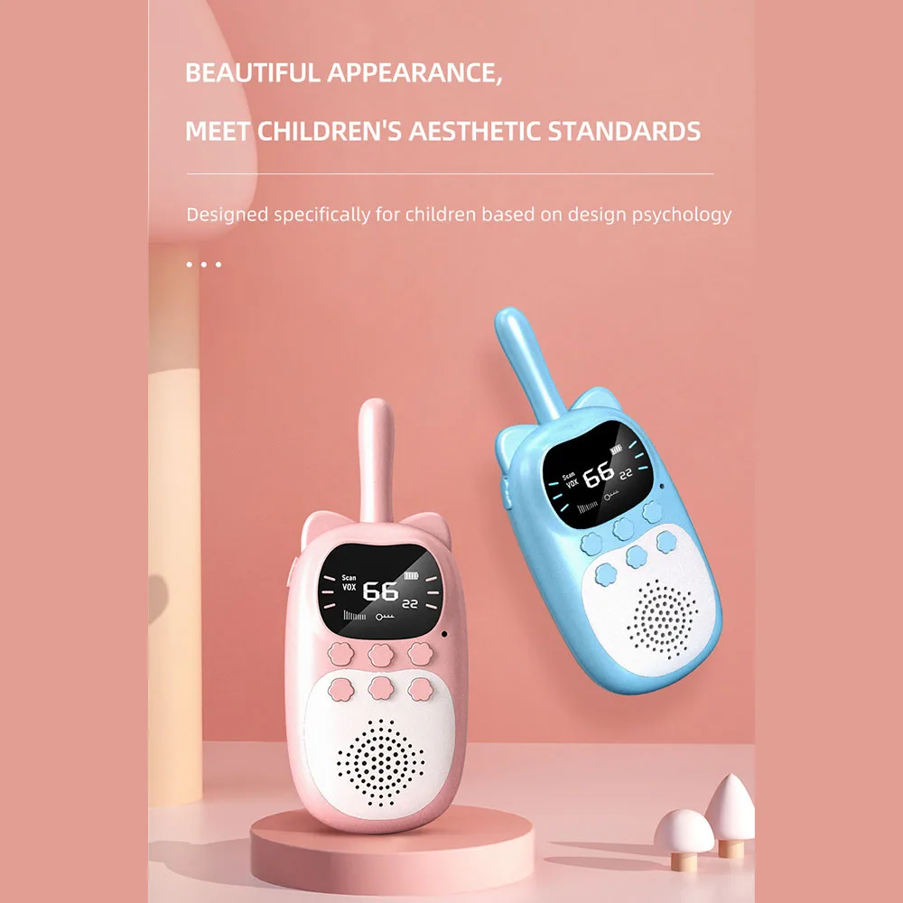 

Детская портативная рация, 2 шт., перезаряжаемый, 1000 мАч, ручной, 0,5 Вт, 3 км, радиоприемопередатчик, встроенный светодиодный фонарик, детская и...