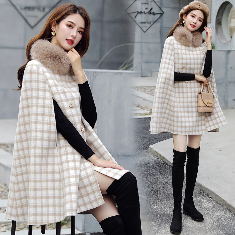 YASUGUOJI теплая зимняя накидка со съемным меховым воротником Женское пальто Модная