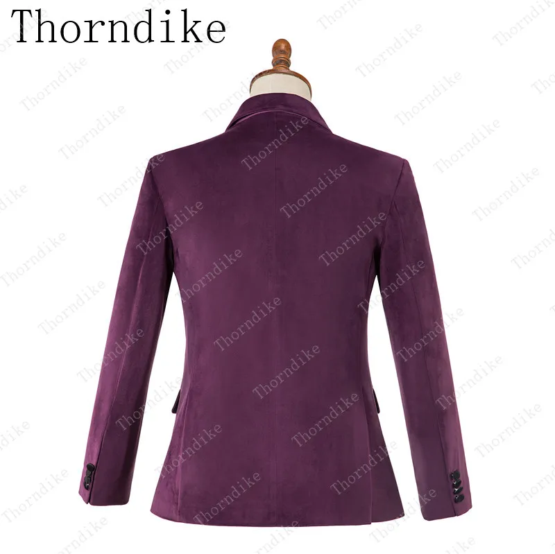 Новейший дизайн от Thorndike фиолетовая бархатная куртка новый стиль мужской