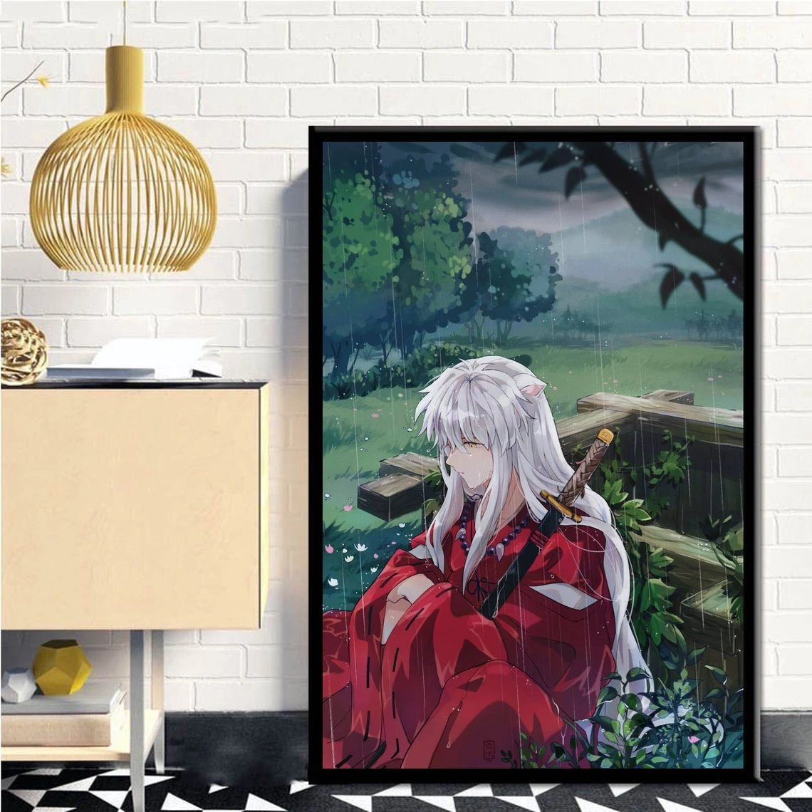 Креативный аниме постер Inuyasha с высокой четкостью искусственная живопись