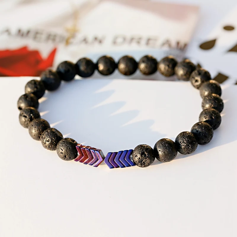 Камень из вулканической лавы диффузор эфирного масла браслеты браслет