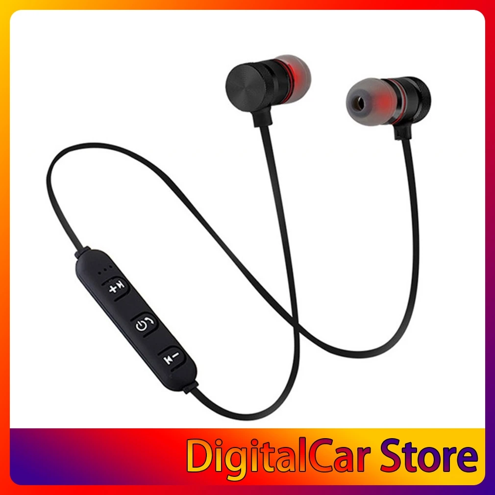 

5.0 Earphone Sports Neckband Magnetic Wireless Headset Stereo Earbuds Music Metal Headphones With Mic Headset