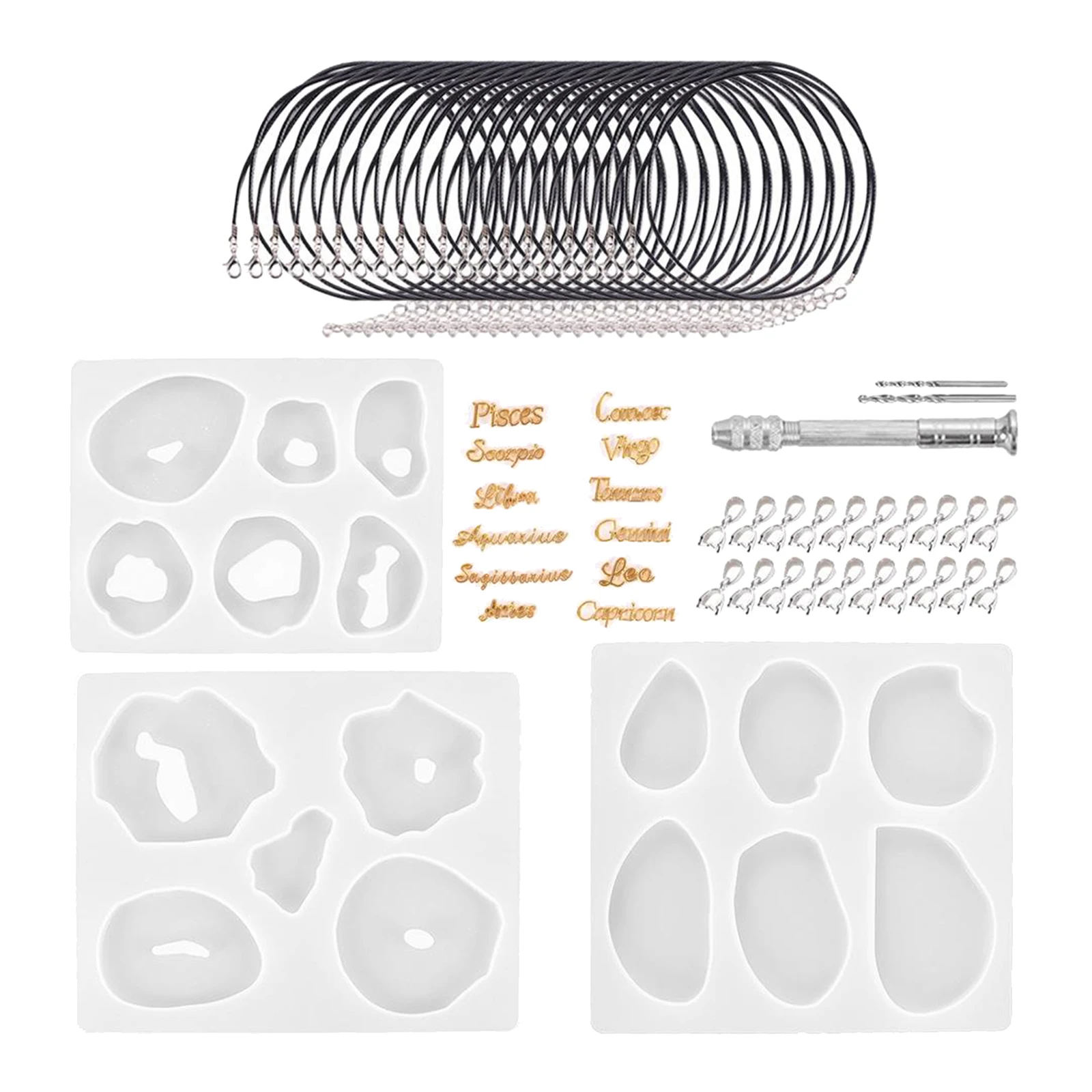 

47Pcs Epoxy Resin Casting Molds DIY Set Silicone Jade Jewelry Mould Craft