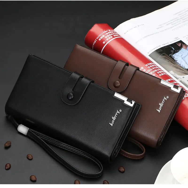 

Baellerry Men's Long Business Wallet European And American Multi-function Button Handle Bag Large Capacity Zipper Men's Hand Bag