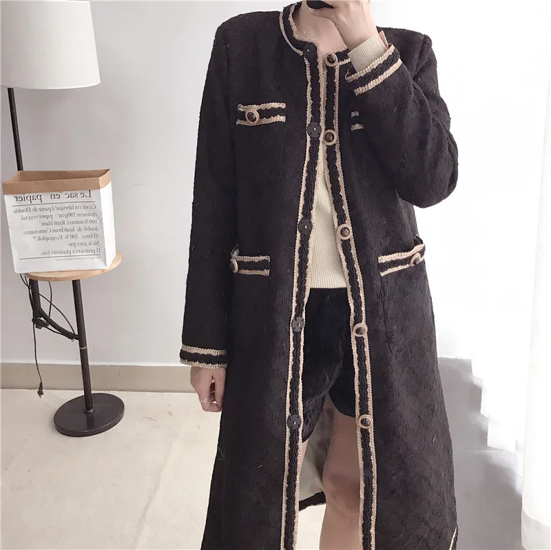 Осень 2019 женское элегантное твидовое пальто | Женская одежда