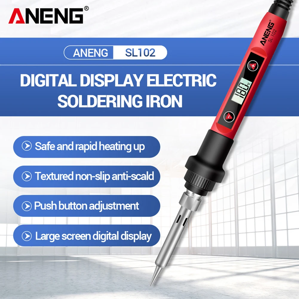 

60W Digital Display Electric Soldering Iron Adjustable Temperature Welder Portable Mini Ceramic Heater Welding Tools
