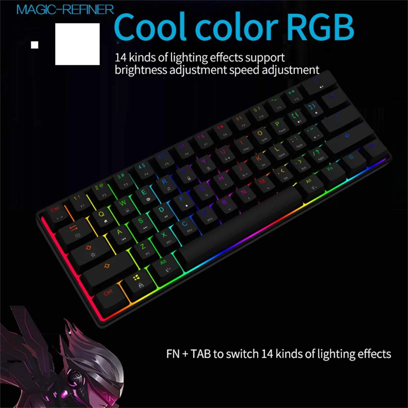 

GK61 SK61 61 Key Mechanical Keyboard USB Wired LED Backlit Axis Gaming Mechanical Keyboard For Desktop