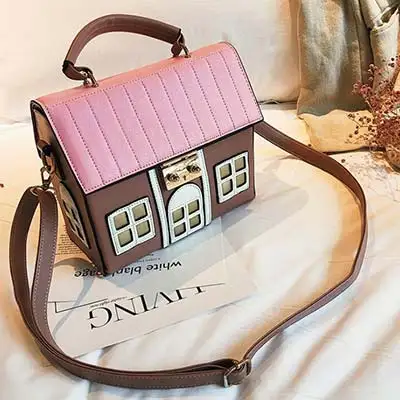 Pink Забавная Милая мультяшная дизайнерская сумка из искусственной кожи, Женская Индивидуальная сумка, женская сумка через плечо, сумка-мессенджер, новинка - Цвет: Pink