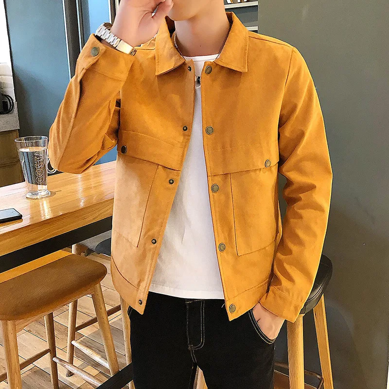 

Jacket Men's 2021 Spring Autumn New Korean Version of The Trend Ins Tooling Clothes Fashion Youth Casual Jacket Mens Clothing