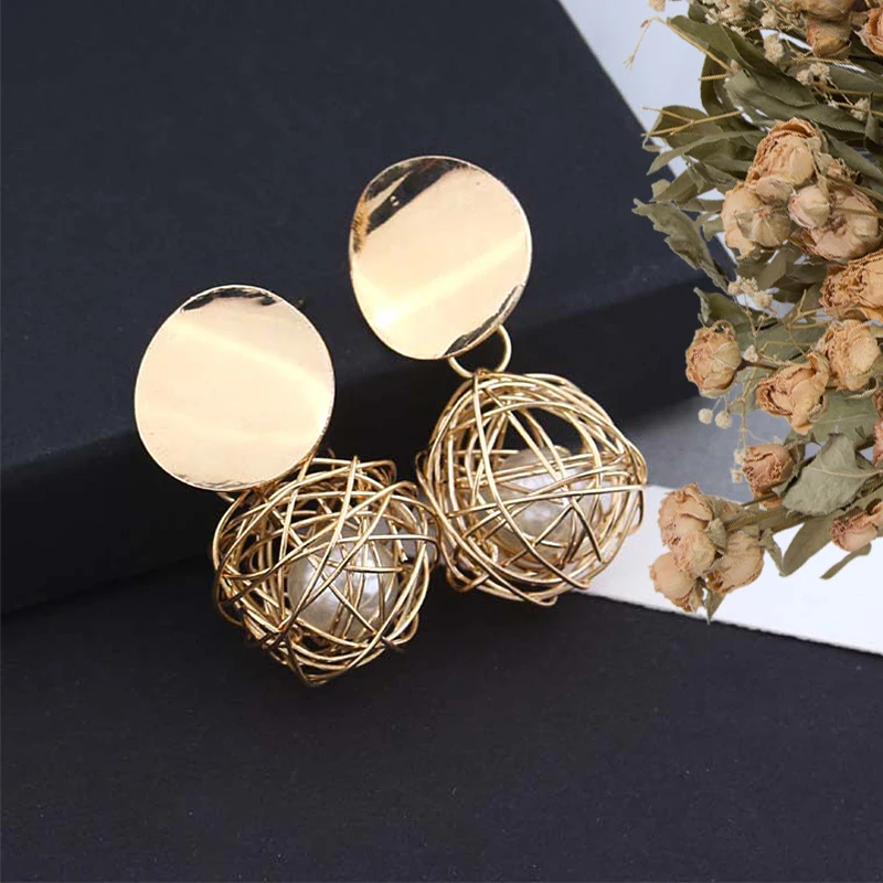 Женские Геометрические серьги в европейском и американском стиле простые из