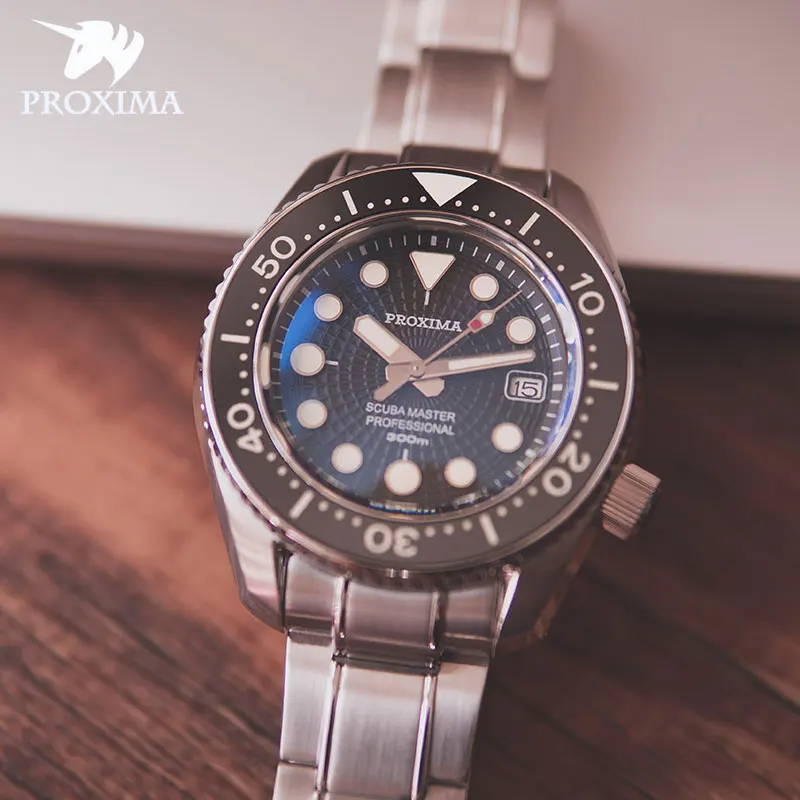 

Часы для дайвинга Proxima MM300 SBDX001 из нержавеющей стали NH35, светящиеся судовые наручные часы с керамическим механизмом и вставками C3