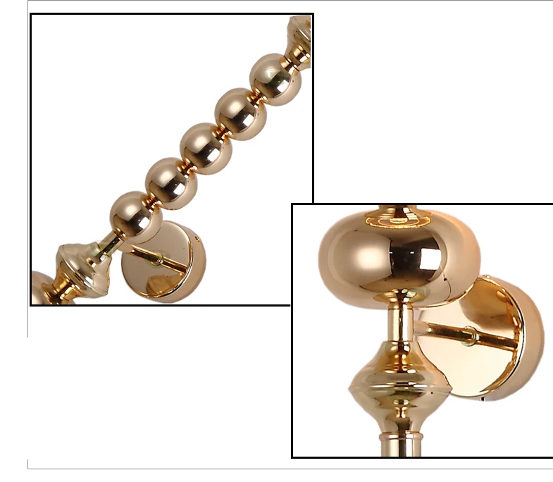 Современный настенный светильник с накоплением металлический шарик хром