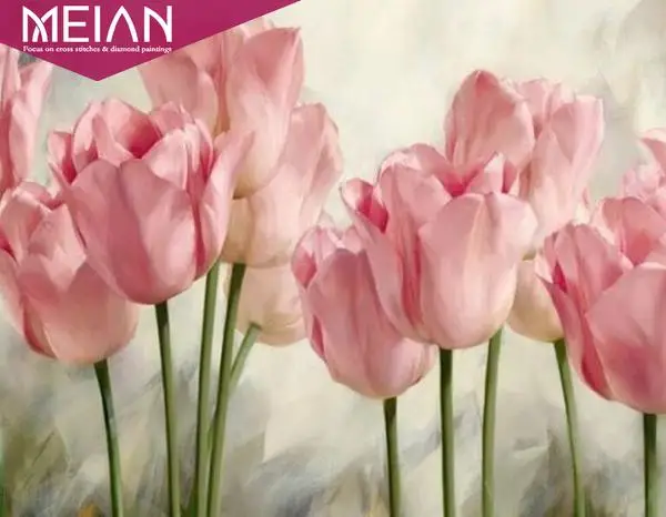 2020 Meian с украшениями в виде кристаллов и цветов алмазов картина комплект Tulips5d