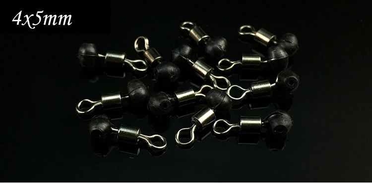 4x5mm Black Minfishing 25 шт. рыболовные Вертлюги с бусины для рыбалки Rolling Вертлюги разъем для рыболовных крючков рыболовные снасти - Цвет: 4x5mm Black